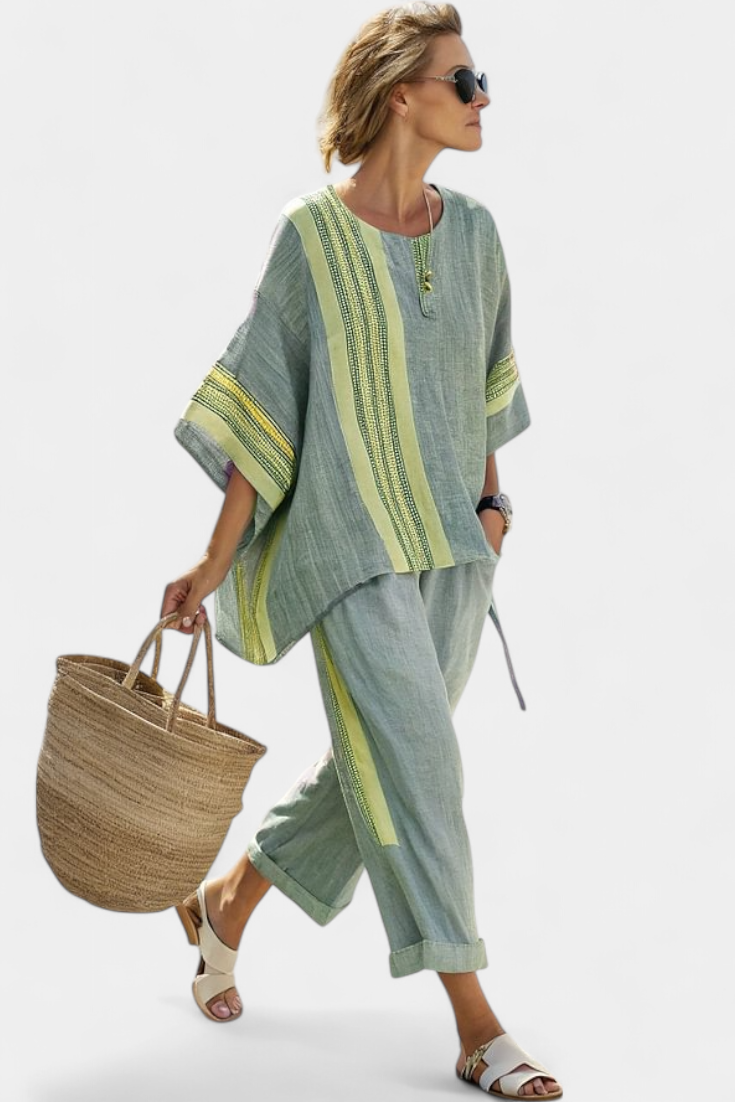 Women's Two-Piece Set Oversized Top & Tapered Pants – Zalumo