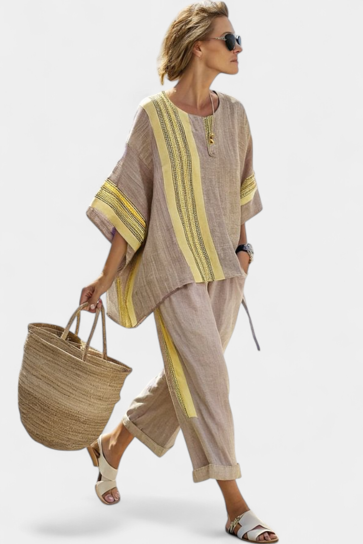 Women's Two-Piece Set Oversized Top & Tapered Pants – Zalumo