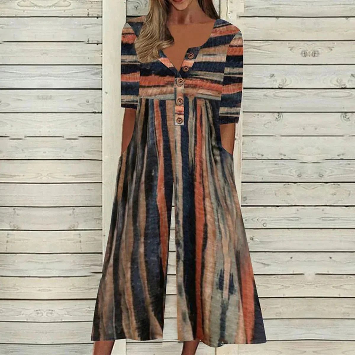 Women's Leaf Print V-Neck Short Sleeve Wide Leg Jumpsuit – Zalumo