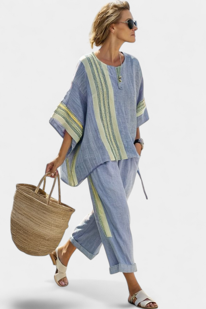 Women's Two-Piece Set Oversized Top & Tapered Pants – Zalumo
