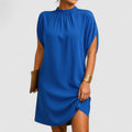 Women's Mock Neck Batwing Split Sleeve Midi Dress – Zalumo