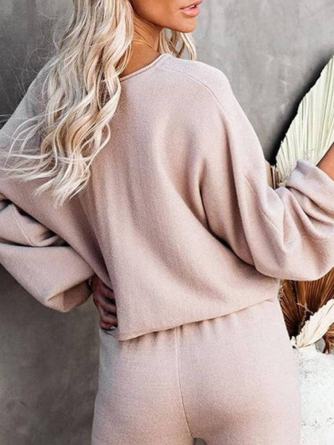 Women's Cropped Sweatshirt and Wide-Leg Pants Lounge Set – Zalumo