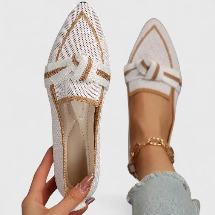 Women's Pointed Toe Slip-On Flat Loafers with Knot Detail – Zalumo