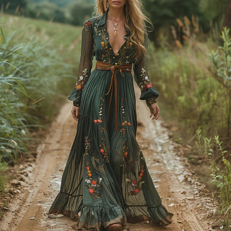 Bohemian Floral Maxi Dress – Zalumo