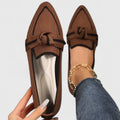 Women's Pointed Toe Slip-On Flat Loafers with Knot Detail – Zalumo