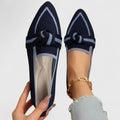 Women's Pointed Toe Slip-On Flat Loafers with Knot Detail – Zalumo