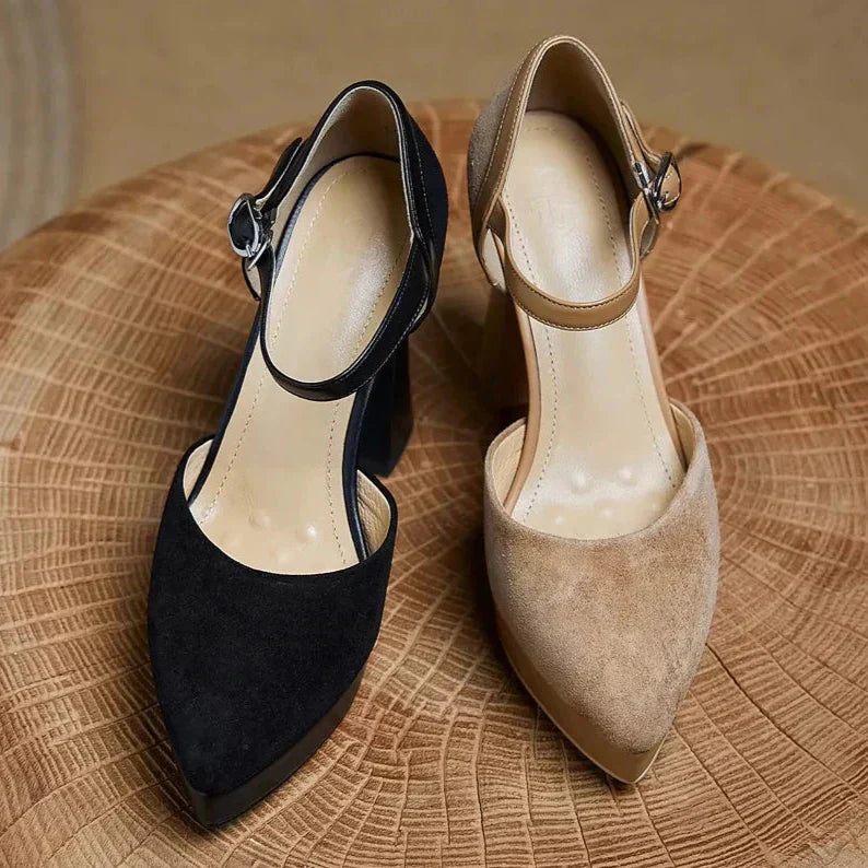 Women's Platform Block Heel Pumps Ankle Strap High Heels – Zalumo