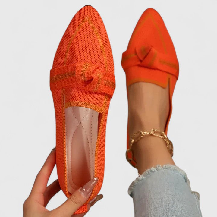 Women's Pointed Toe Slip-On Flat Loafers with Knot Detail – Zalumo