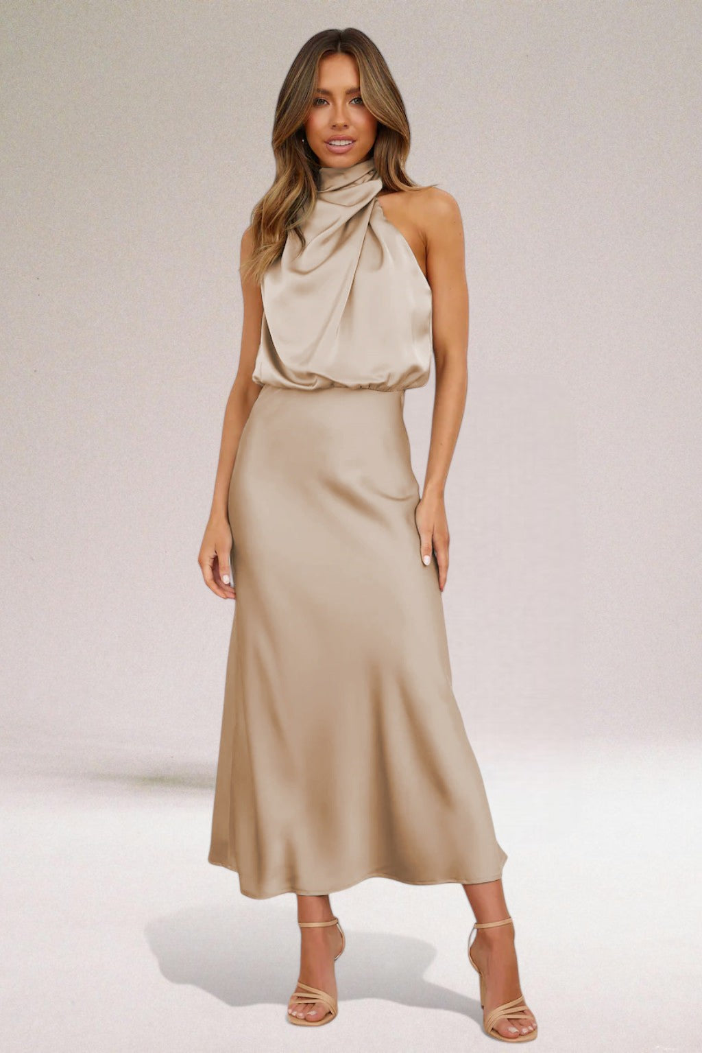 Elegant Halter Neck Dress – Zalumo