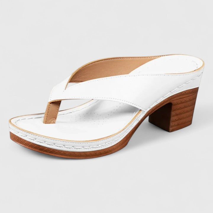 Women's Block Heel Thong Sandals with Platform Sole – Zalumo