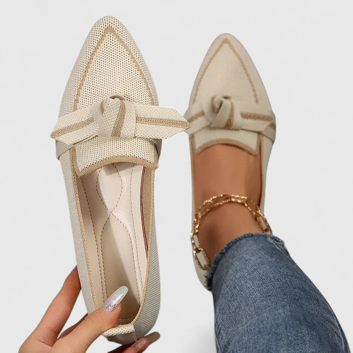 Women's Pointed Toe Slip-On Flat Loafers with Knot Detail – Zalumo