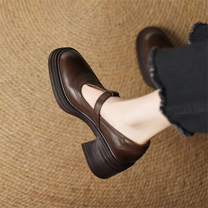 Women's Chunky Block Heel Mary Jane Pumps Round Toe Strap – Zalumo
