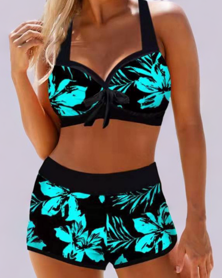 Women's High Waist Floral Swimsuit for Beach – Zalumo