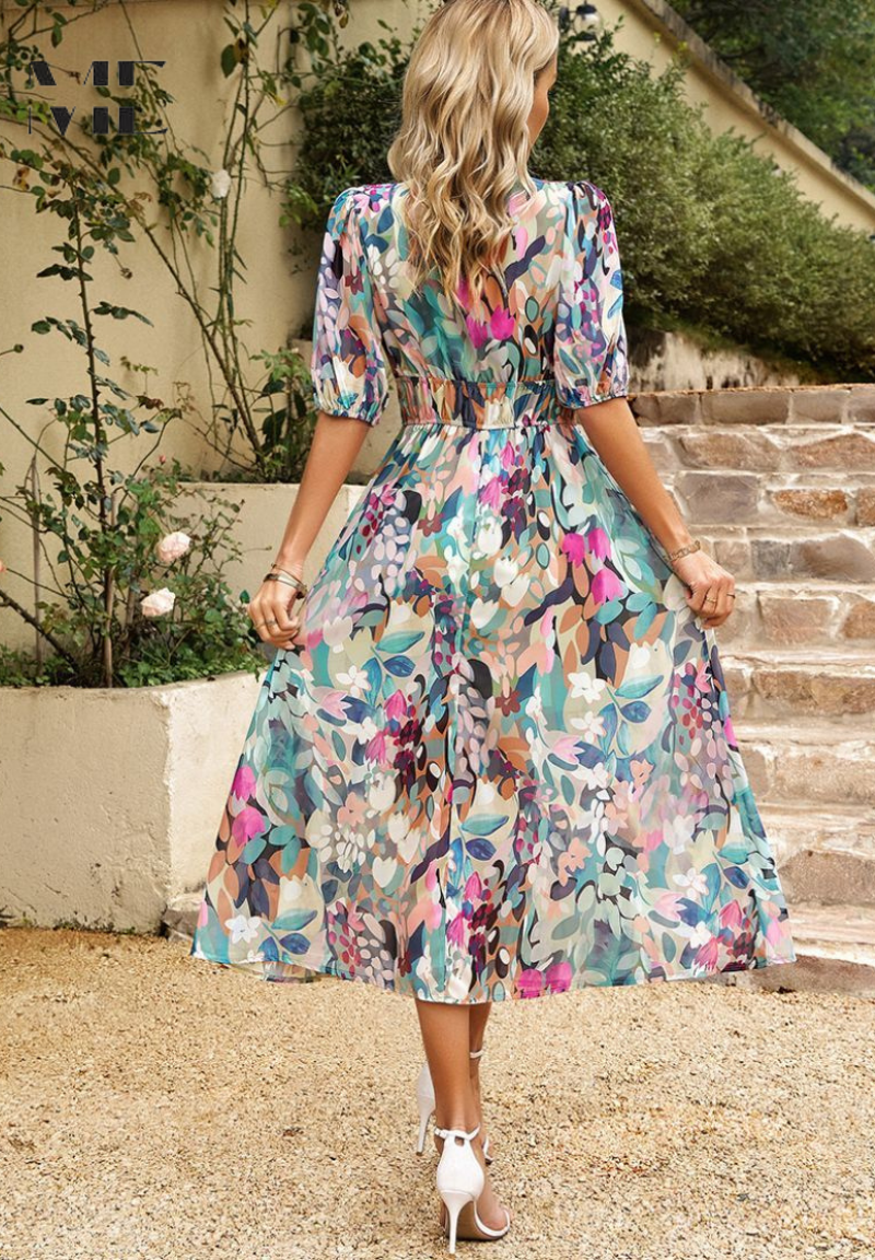 Elegant Floral Dress – Zalumo