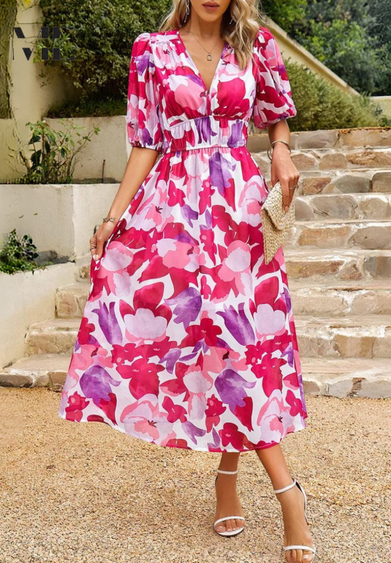 Elegant Floral Dress – Zalumo