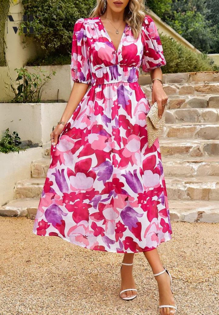 Elegant Floral Dress – Zalumo