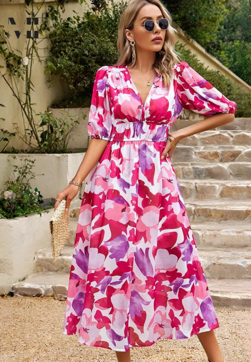 Elegant Floral Dress – Zalumo