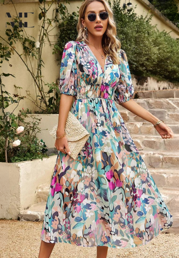 Elegant Floral Dress – Zalumo