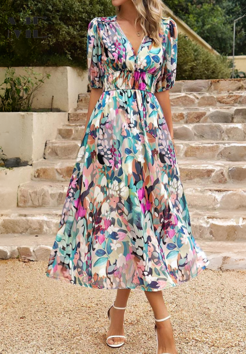 Elegant Floral Dress – Zalumo