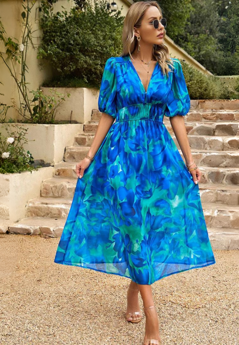 Elegant Floral Dress – Zalumo