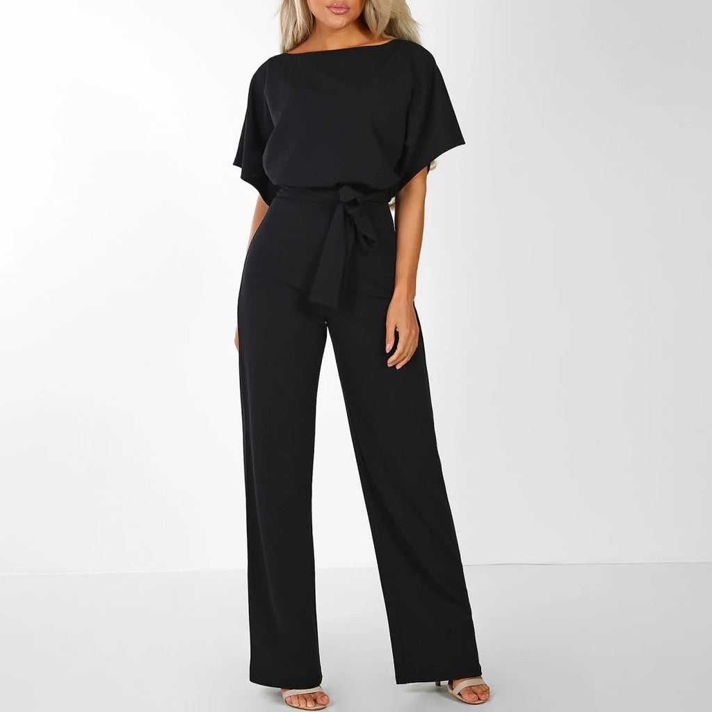 Belted Wide-Leg Jumpsuit – Zalumo