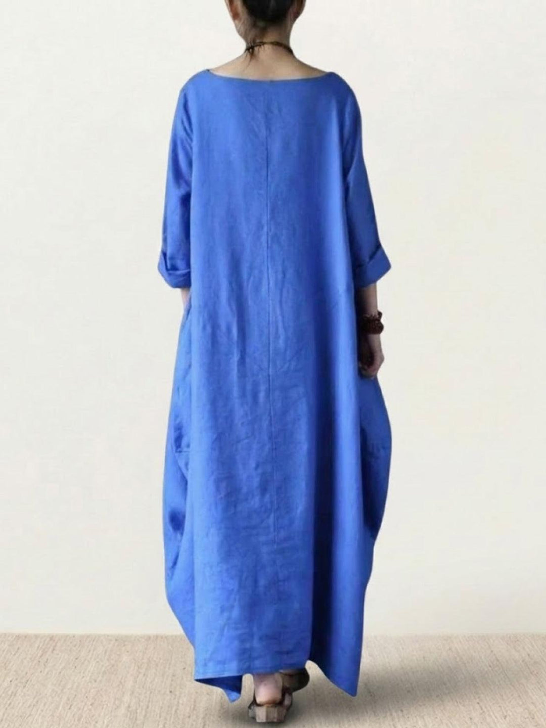 Women's Oversized Boho Maxi Dress with 3/4 Sleeves – Zalumo