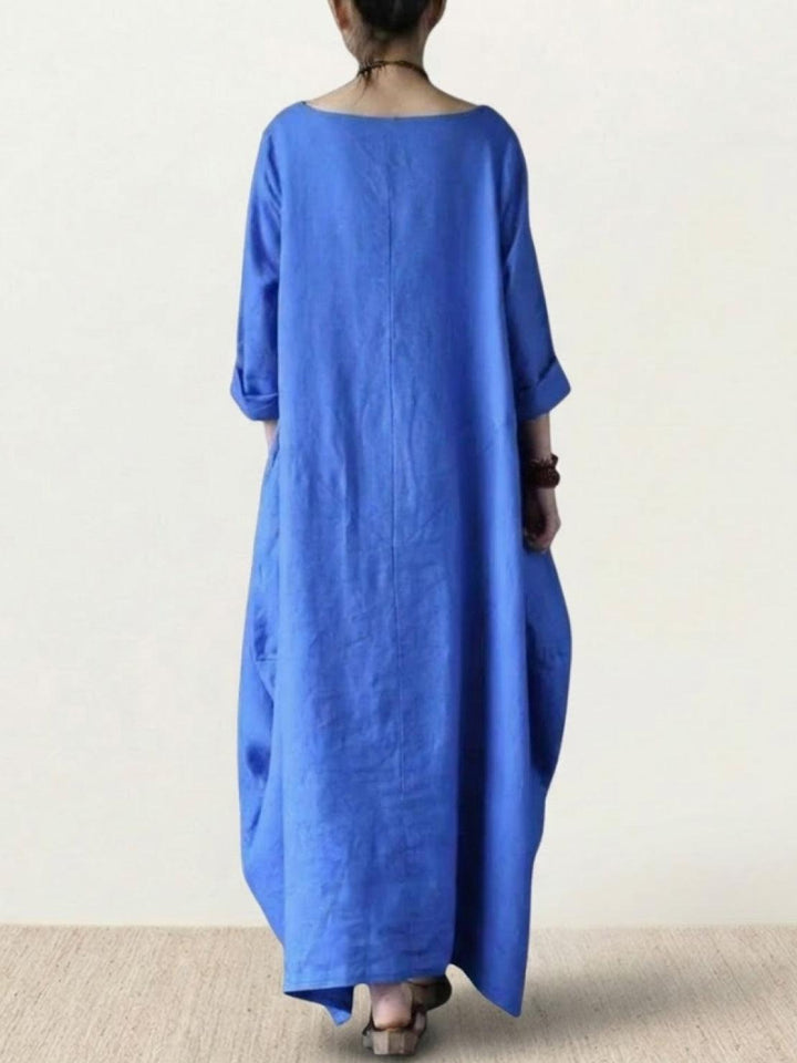 Women's Oversized Boho Maxi Dress with 3/4 Sleeves – Zalumo