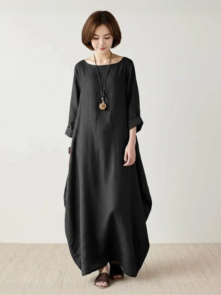 Women's Oversized Boho Maxi Dress with 3/4 Sleeves – Zalumo