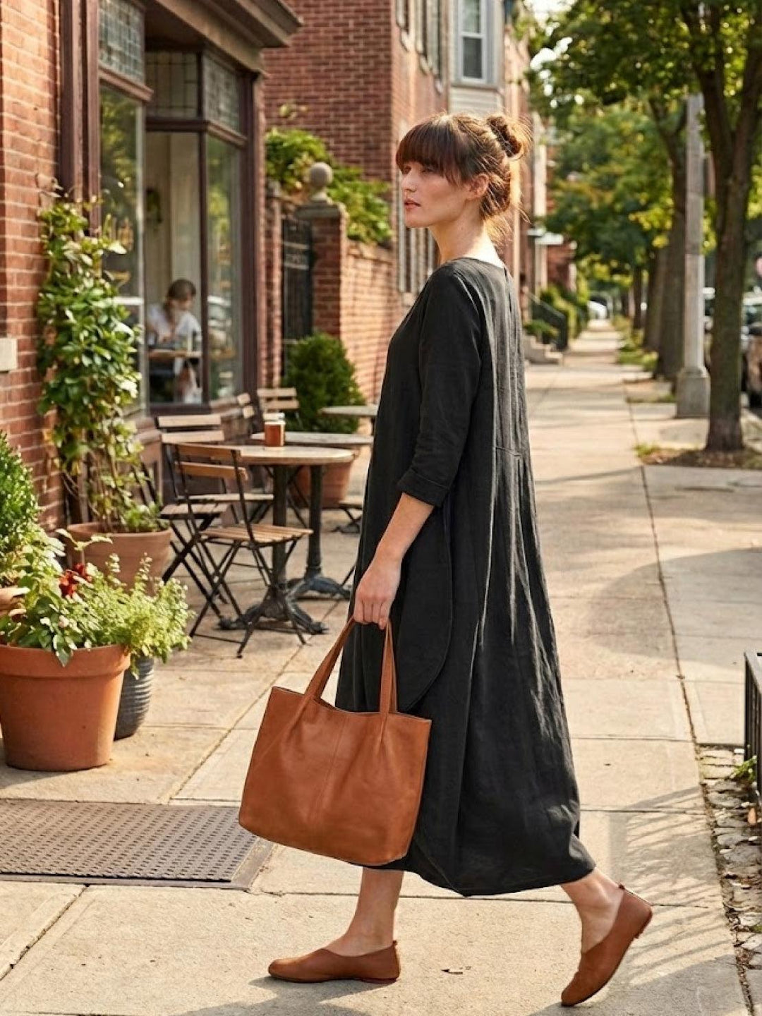 Women's Oversized Boho Maxi Dress with 3/4 Sleeves – Zalumo