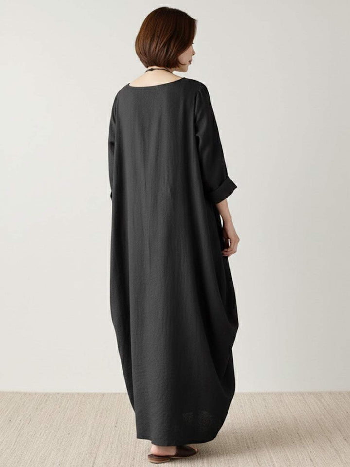 Women's Oversized Boho Maxi Dress with 3/4 Sleeves – Zalumo