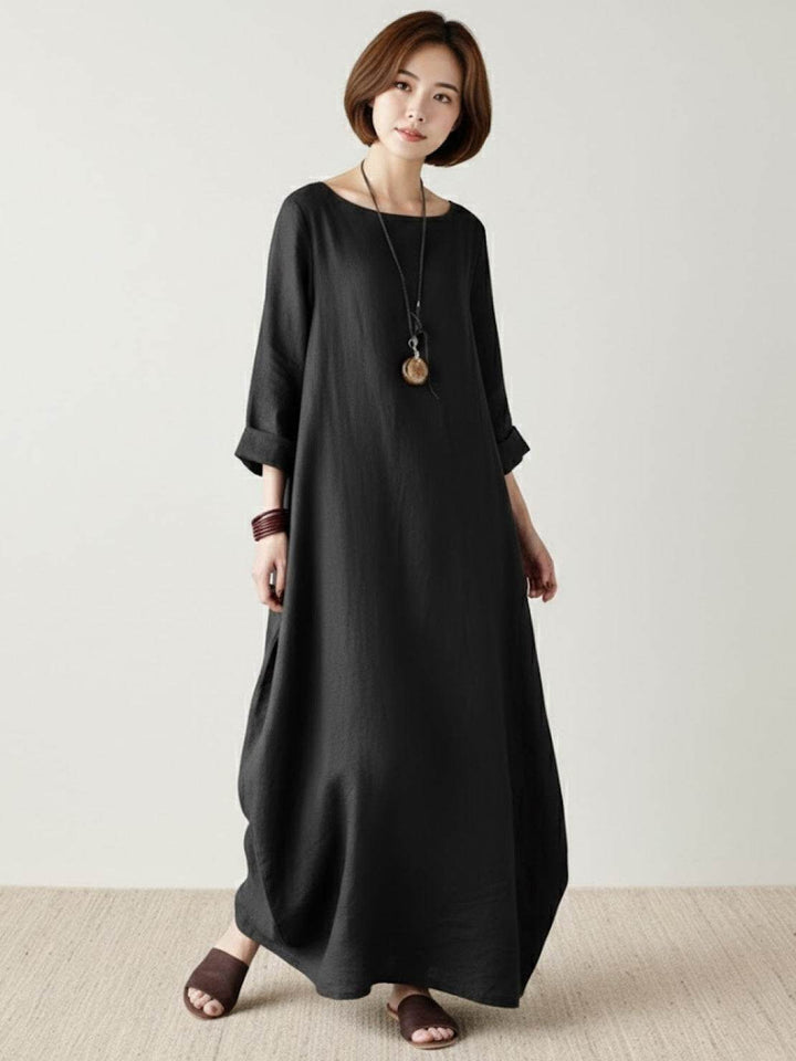 Women's Oversized Boho Maxi Dress with 3/4 Sleeves – Zalumo