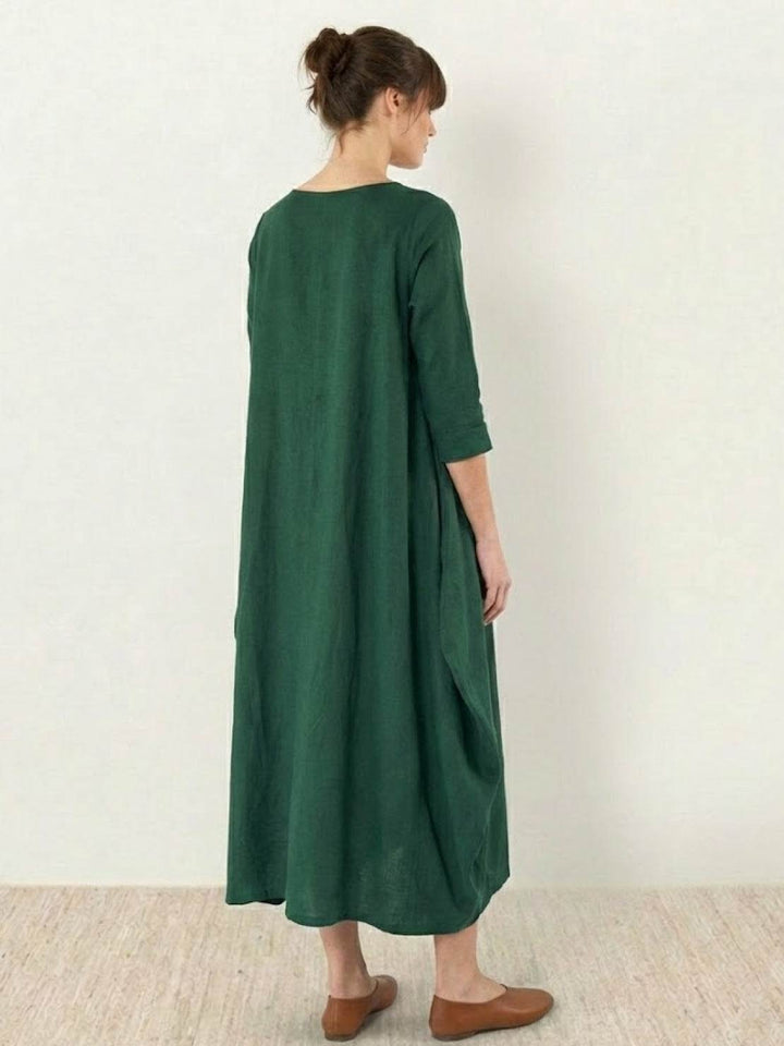 Women's Oversized Boho Maxi Dress with 3/4 Sleeves – Zalumo