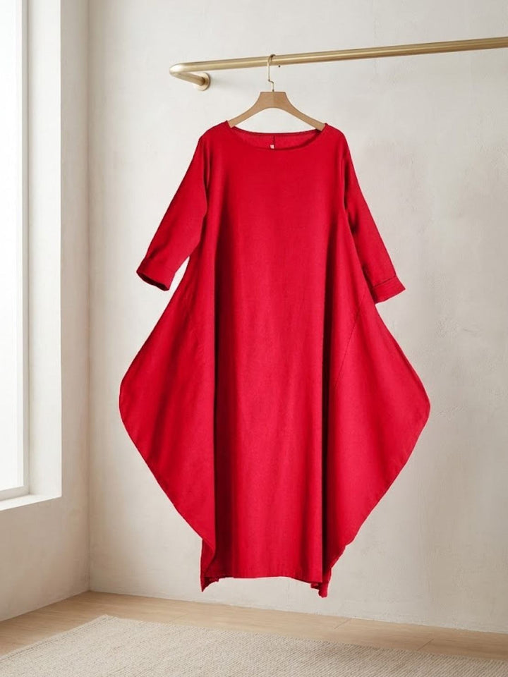 Women's Oversized Boho Maxi Dress with 3/4 Sleeves – Zalumo