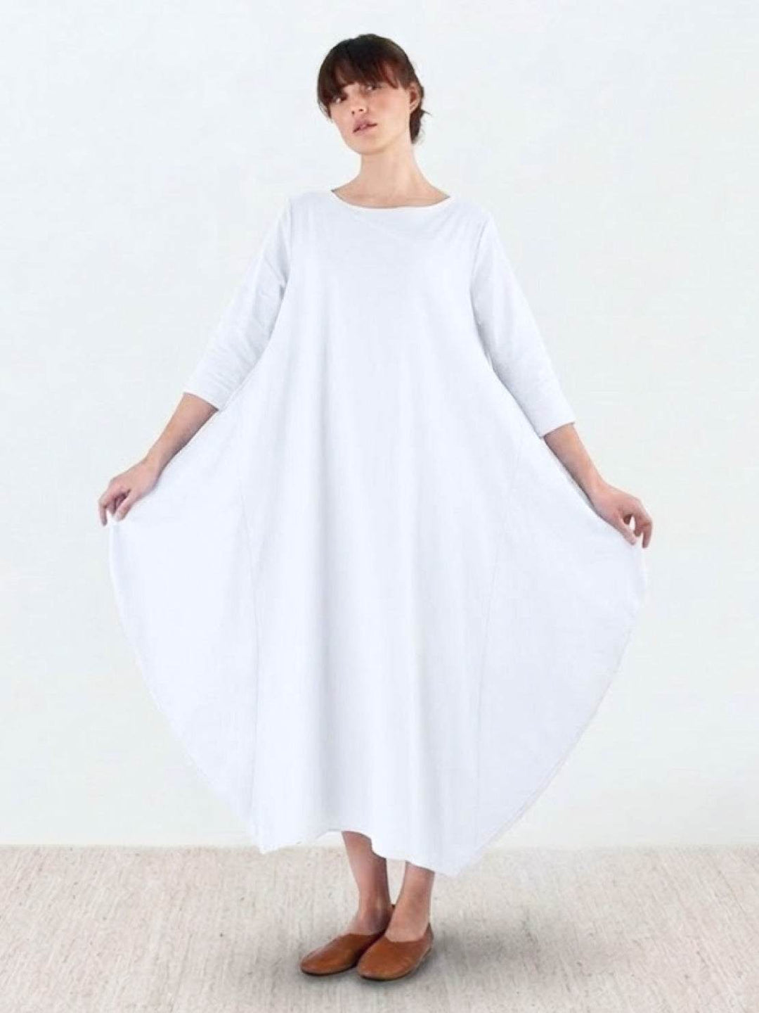 Women's Oversized Boho Maxi Dress with 3/4 Sleeves – Zalumo