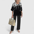 Women's Casual Floral Print Top and Wide-Leg Pants Set – Zalumo