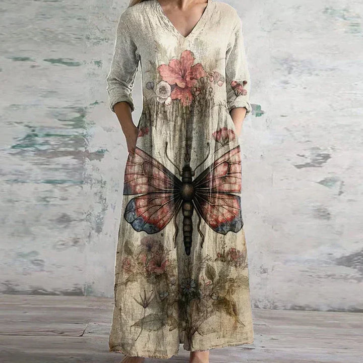 Elegant Retro Maxi Dress – Zalumo