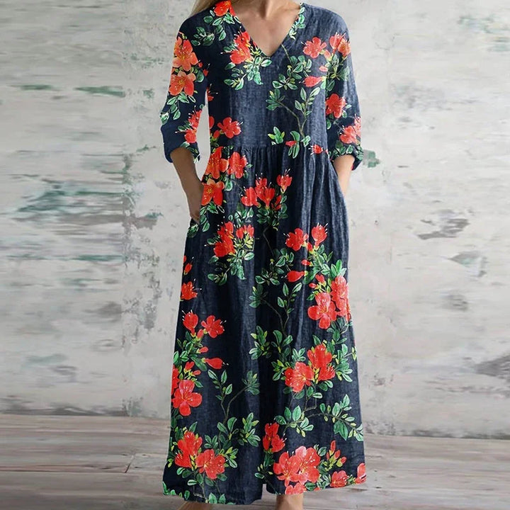 Elegant Retro Maxi Dress – Zalumo