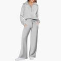 Women's Half Zip Wide Leg Lounge Set – Zalumo