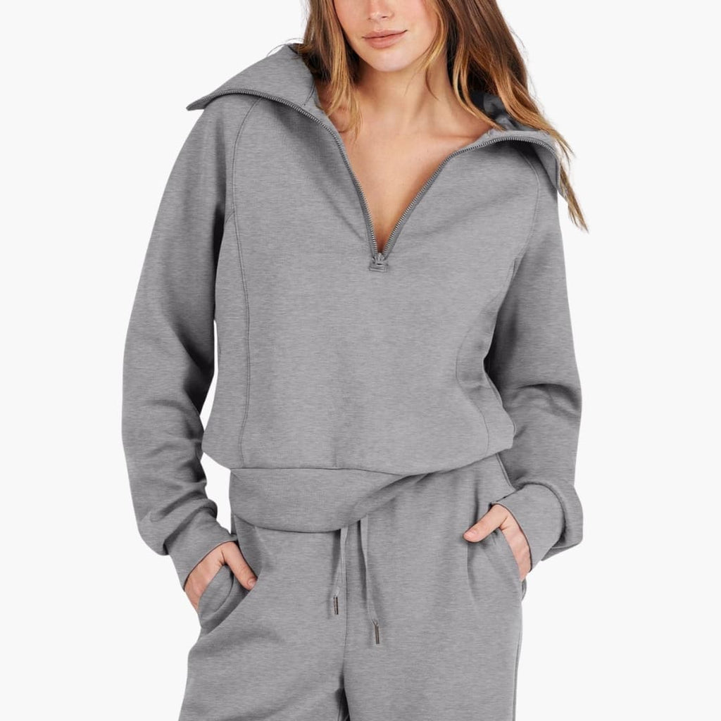 Women's Half Zip Wide Leg Lounge Set – Zalumo