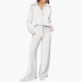 Women's Half Zip Wide Leg Lounge Set