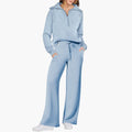 Women's Half Zip Wide Leg Lounge Set