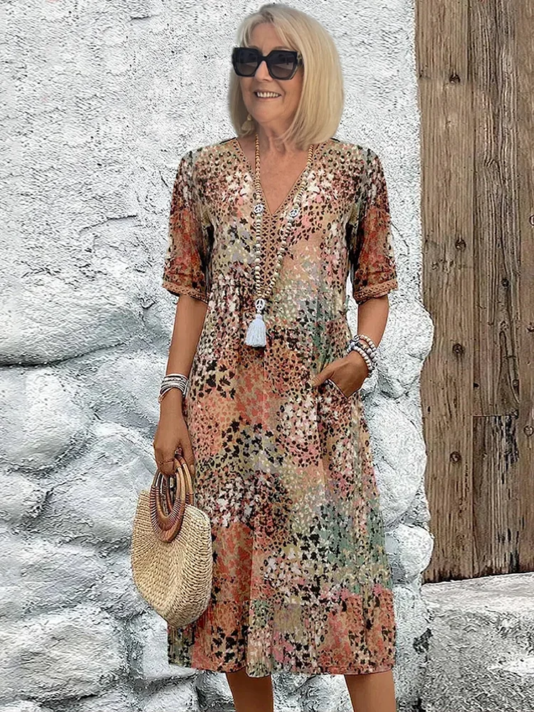 Colorful Midi Dress – Zalumo
