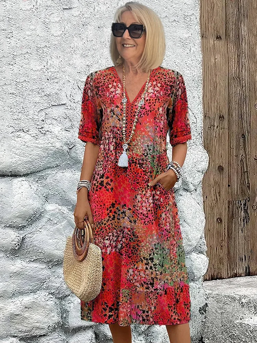 Colorful Midi Dress – Zalumo