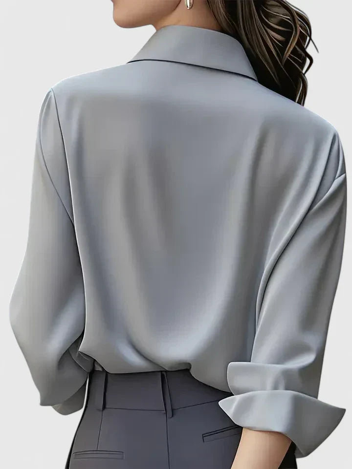 Women's Elegant Button Down Shirt with Concealed Placket – Zalumo