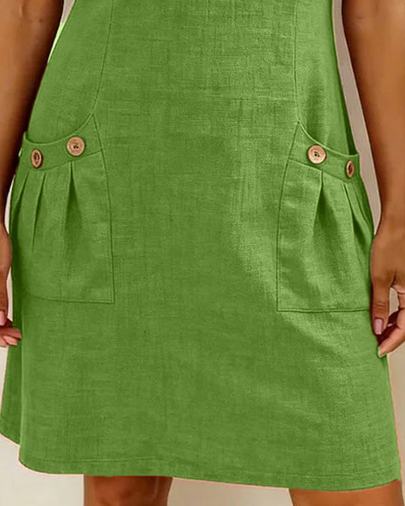 Women's Shift Dress Short Sleeve Zip Neck with Pockets – Zalumo