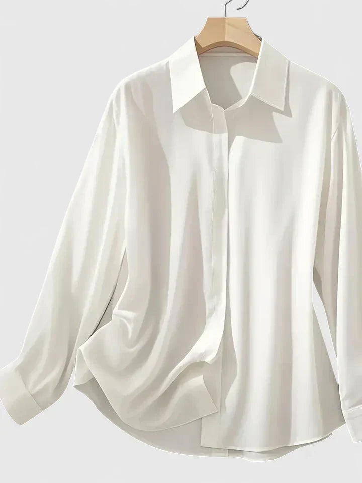 Women's Elegant Button Down Shirt with Concealed Placket – Zalumo