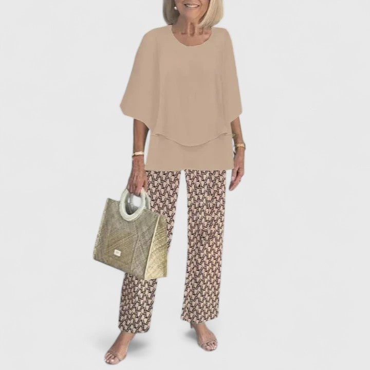 Women's Casual Floral Print Top and Wide-Leg Pants Set – Zalumo
