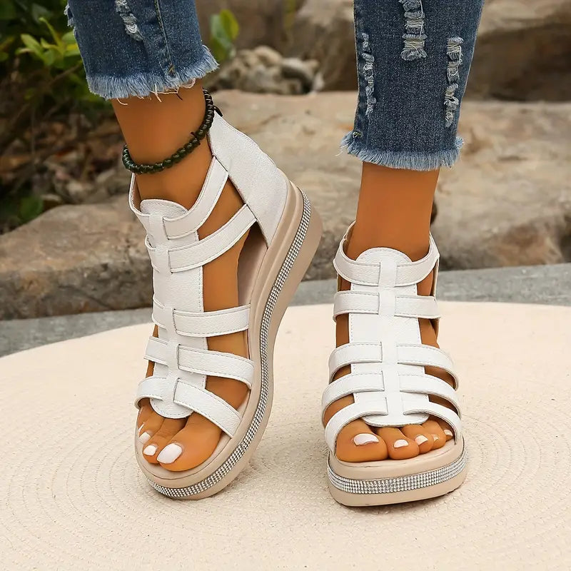 Comfort Sandals with Rhinestone Decoration – Zalumo