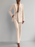 Women's Double Breasted Blazer & Slim Pants Suit Set – Zalumo
