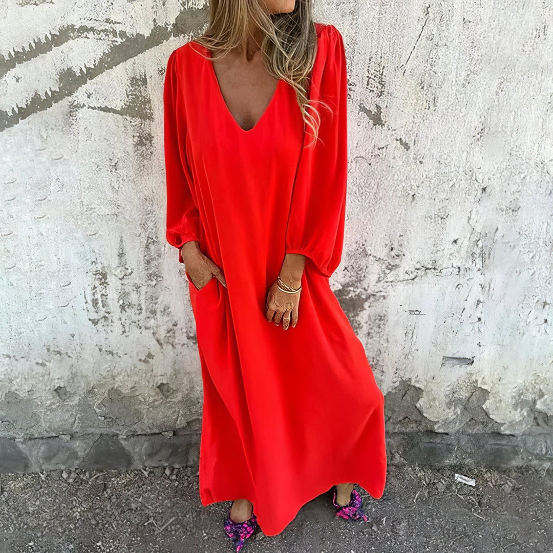 Flowing Maxi Dress with Pockets – Zalumo